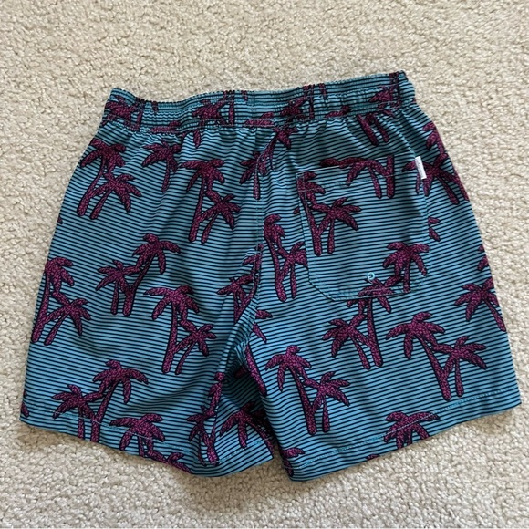 Maamgic Men Swim Shorts Trunks Sz Small Quick Dry Pool Beach Cocotier Rouge Blue - Picture 2 of 15